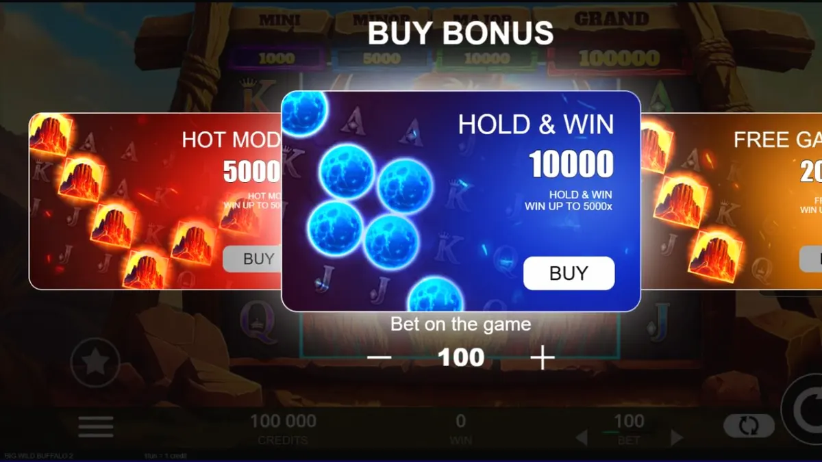 Tampilan visual slot Big Wild Buffalo 2 dengan latar belakang pemandangan alam liar Amerika Utara.